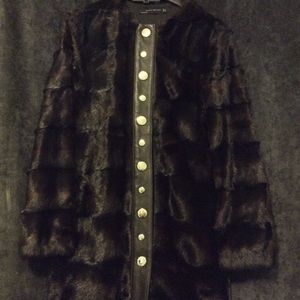 Zara Women Faux Mink Coat.